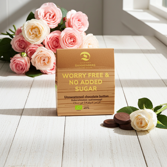 Dammenberg Luomu Worryfree, sokeroimaton 48% suklaanappi, 90g