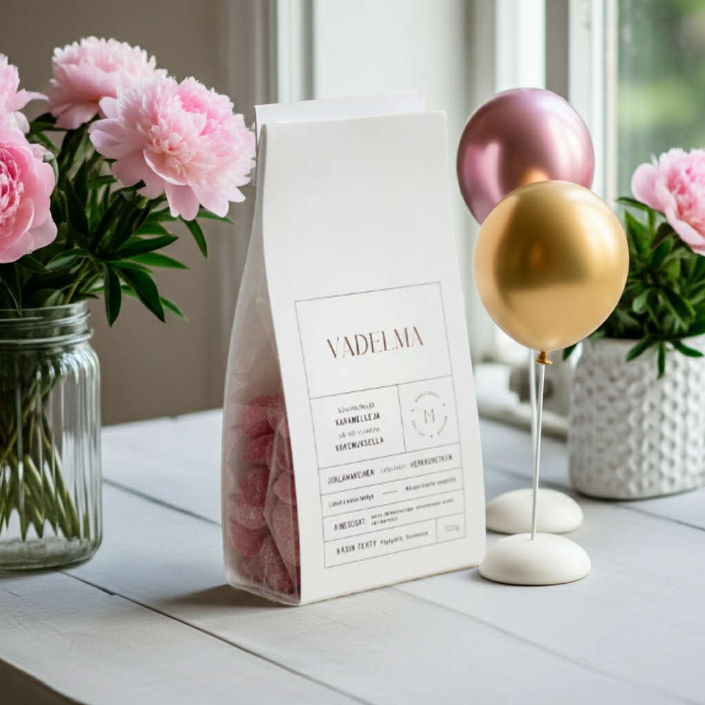 Vadelma-karamelli juhlaan