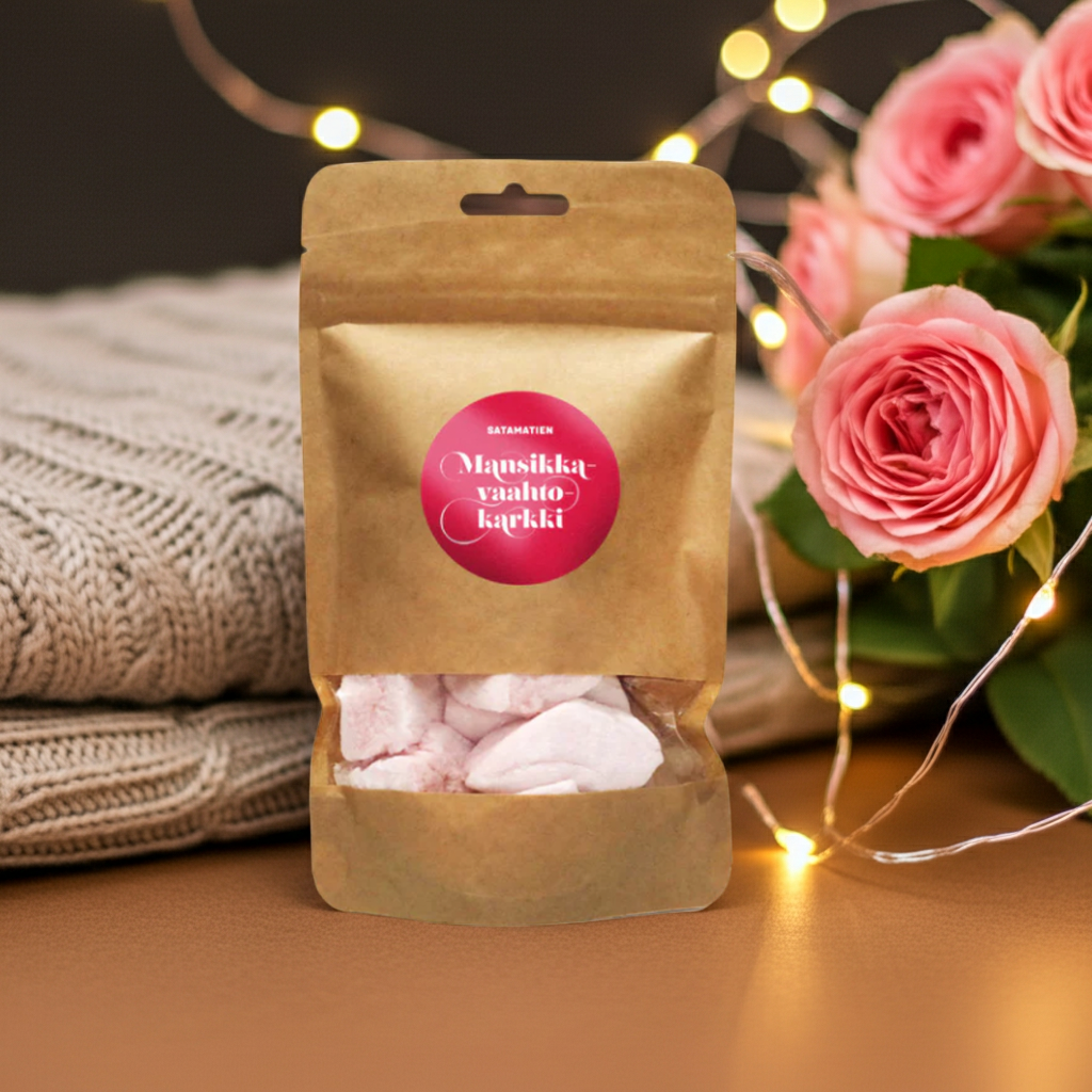 Mansikkavaahtokarkit 80g