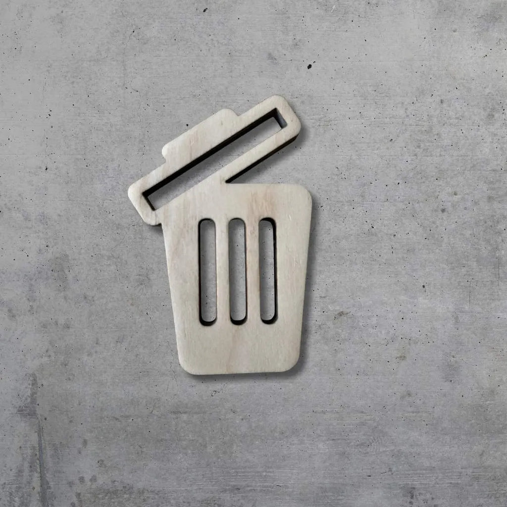 Puinen roskakorimerkki